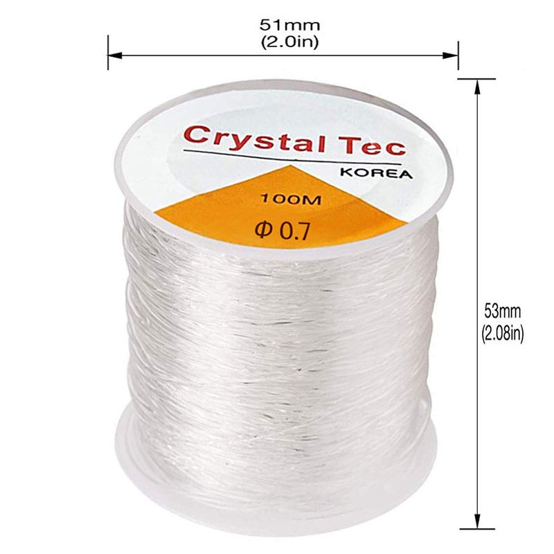 BingBing 2 Packs 0.7mm Elastic String, Jewelry Cord, Bracelet Rope Crystal Beading Cords, Transparent Beaded Line, Can Easily Pass Through Jewelry, Suitable for DIY Making (2Pack 0.7mm-White) - Image 2